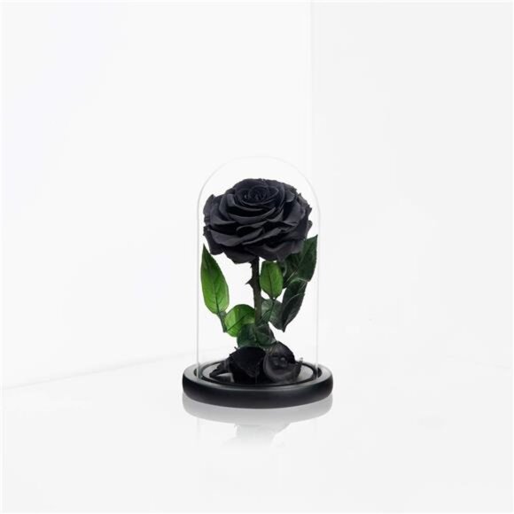 NATROSES Handmade Preserved Roses in Glass Dome, Long lasting Black Roses Real - Picture 3 of 8